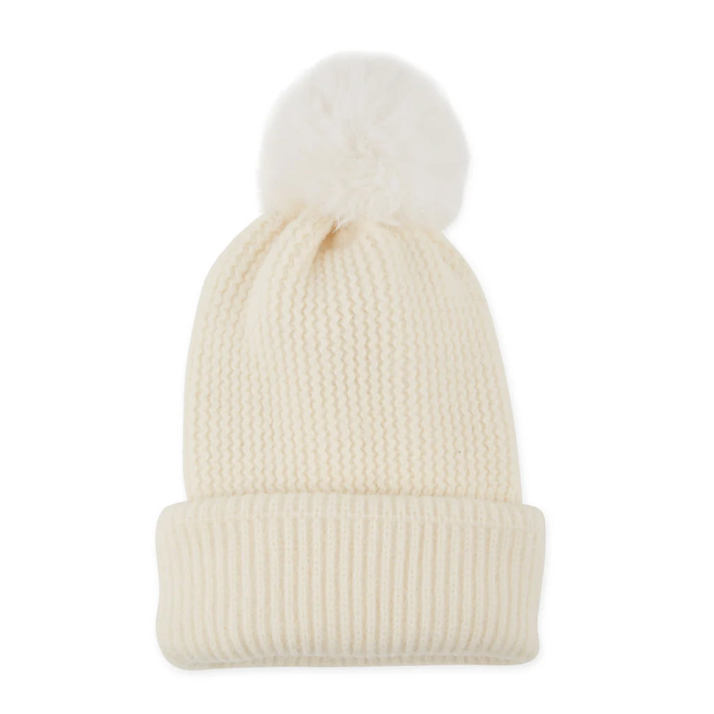 Plush Knit Pom Pom Beanie