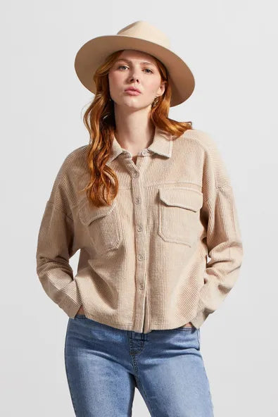 Tribal Cropped Cotton Shacket