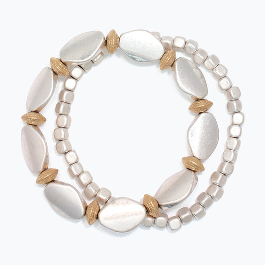 Matte Silver & Gold Bracelet