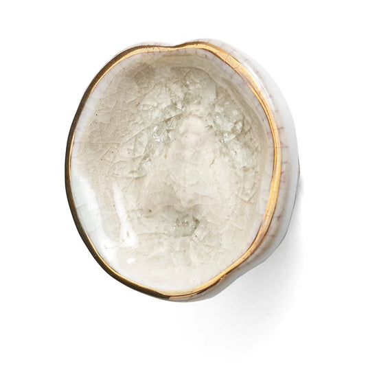 Crackled Glaze Ceramic Ivory Knob