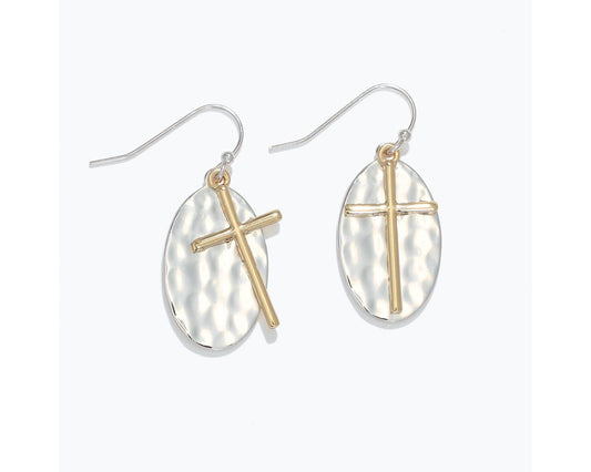Gold Cross Earrings