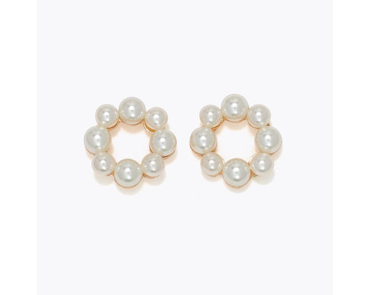 Pearl Circle Earrings