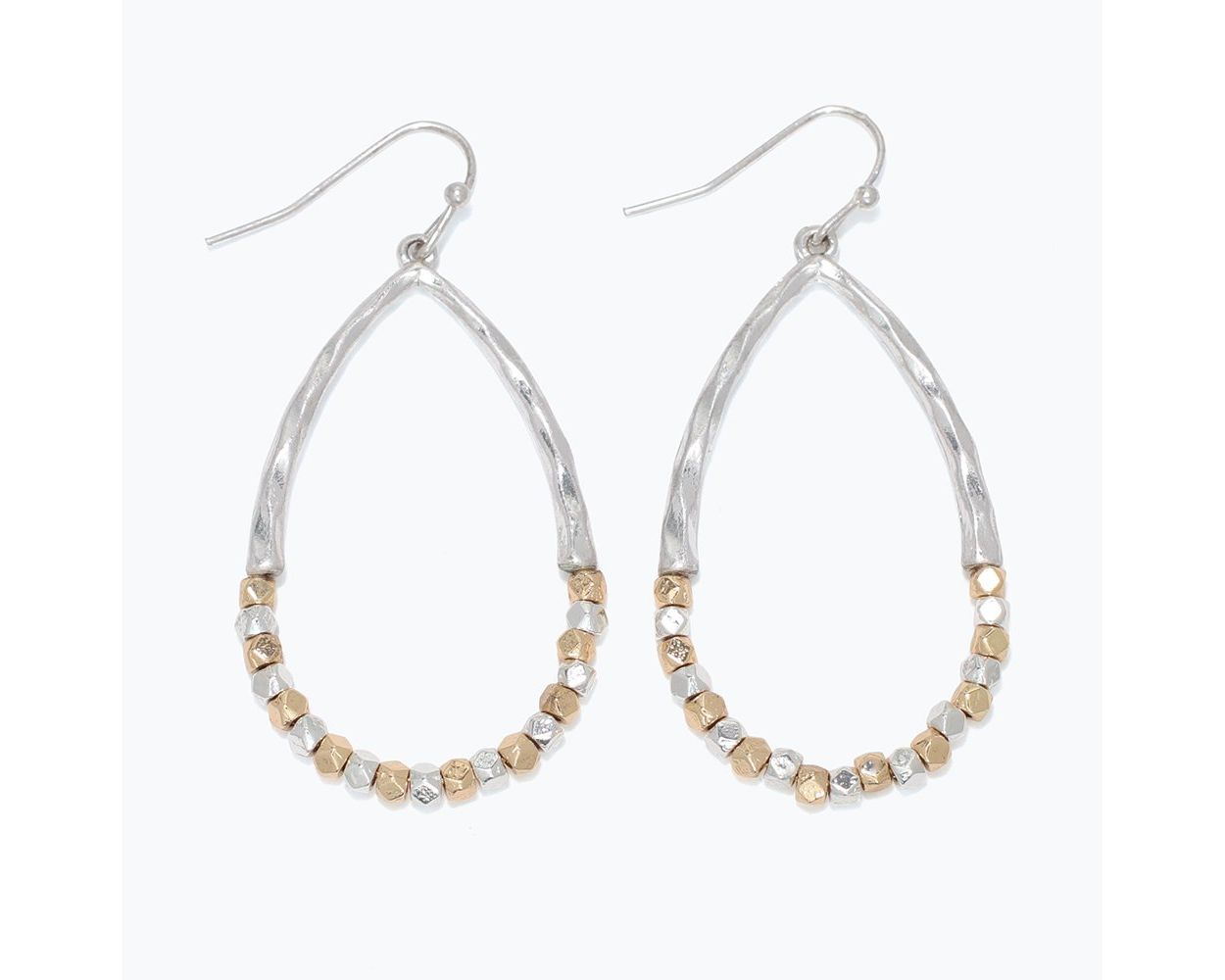 Two Tone Beaded Teardrop Earrings