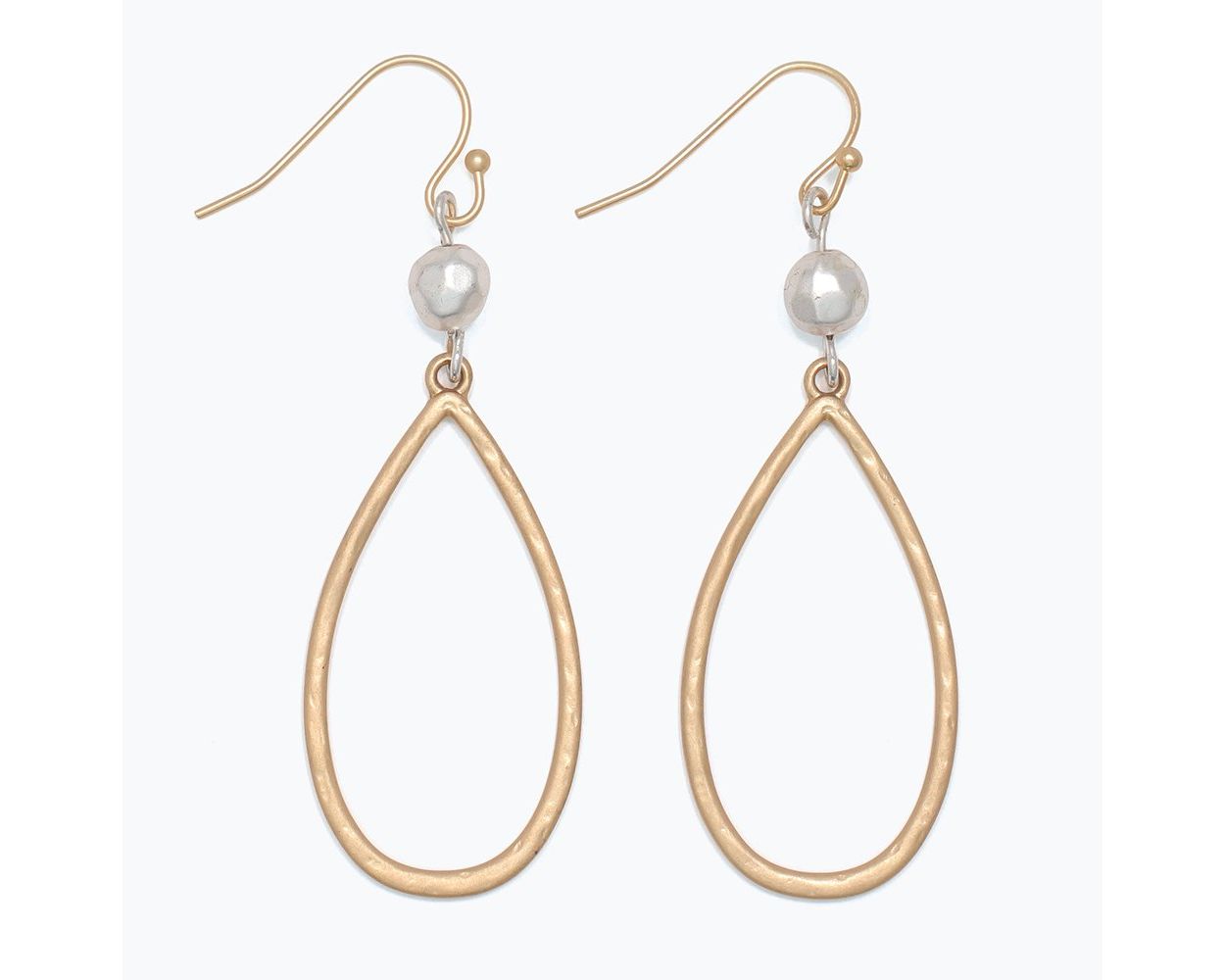 Mixed Metal Teardrop Earrings