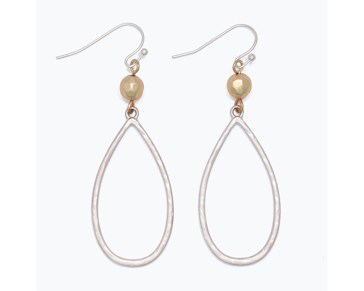 Mixed Metal Teardrop Earrings
