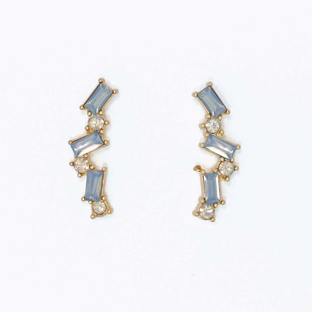Milky Blue Crystal Drops Earrings