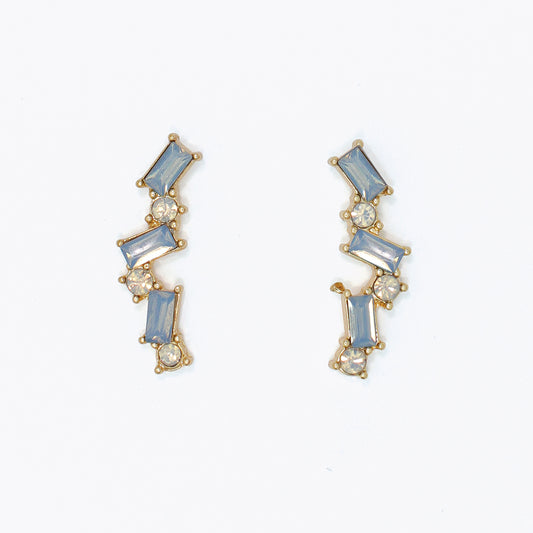 Milky Blue Crystal Drops Earrings