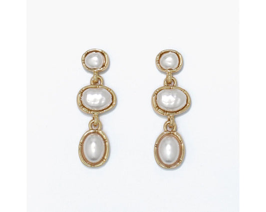Pearl Drops In Gold Earrings