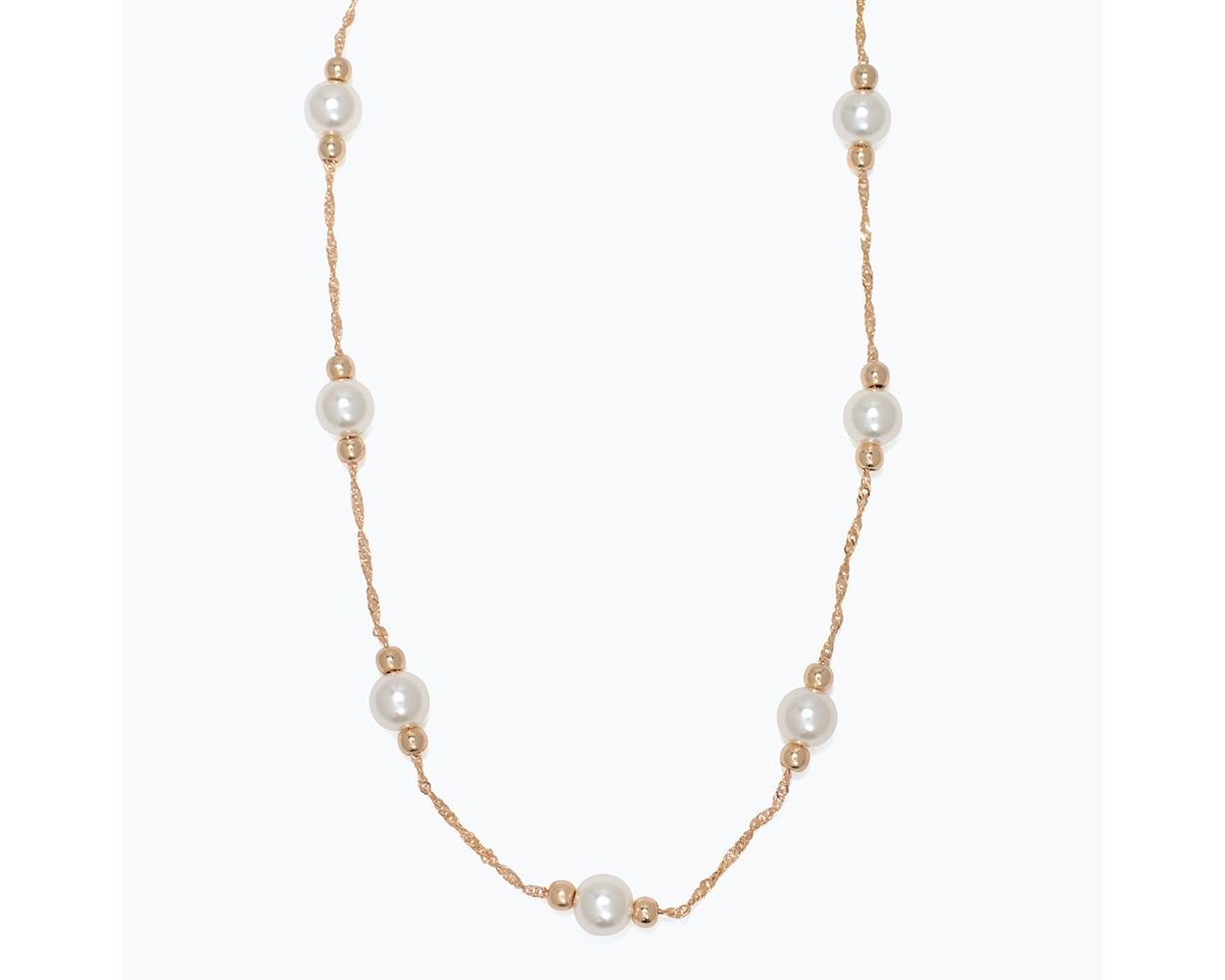 Gold Chain With Pearls Necklace