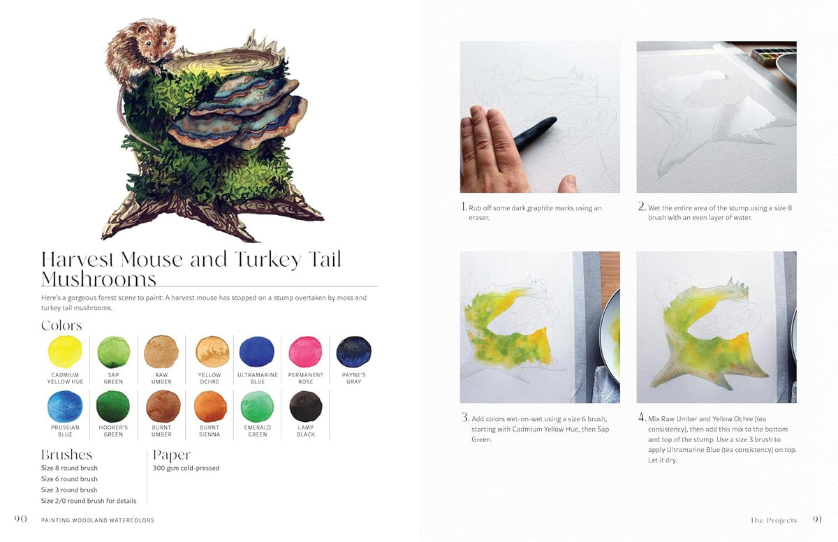 Painting Woodland Watercolors: Learn To Paint Beautiful Mushrooms, Animals, Insects, And Other Forest Wonders