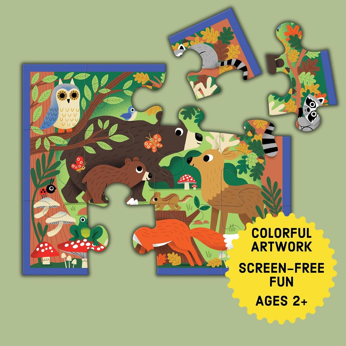 Woodland 12 Piece Pouch Puzzle For Kids