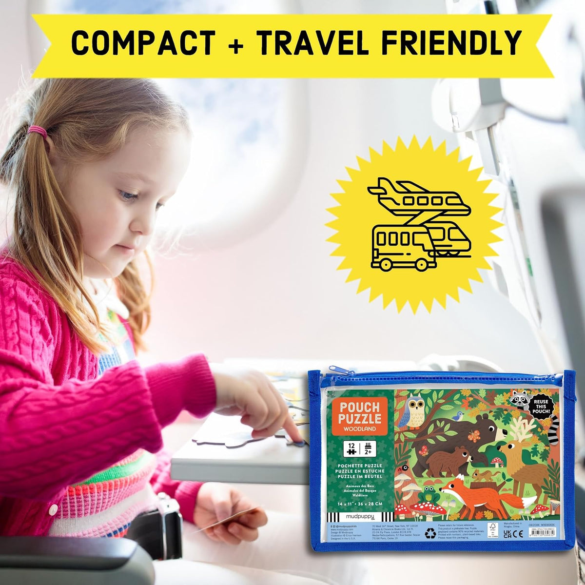 Woodland 12 Piece Pouch Puzzle For Kids