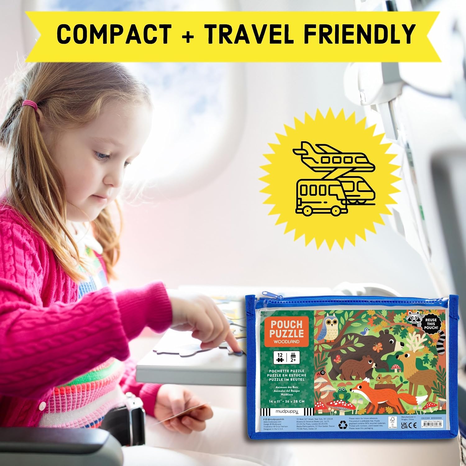 Woodland 12 Piece Pouch Puzzle For Kids