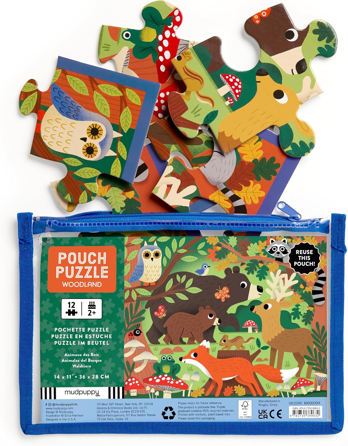 Woodland 12 Piece Pouch Puzzle For Kids