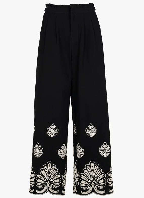 The Corner Wide Leg Embroidered Pants
