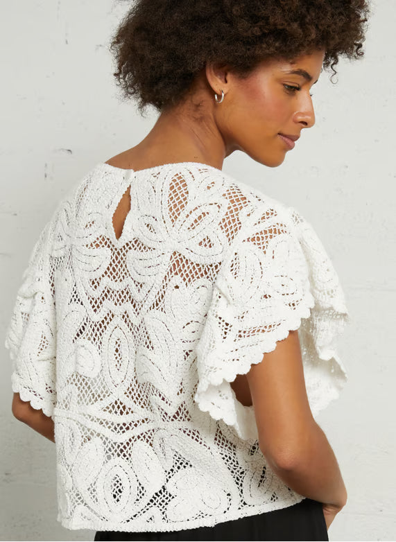 The Korner Loose-Fit Cotton Top With Lace