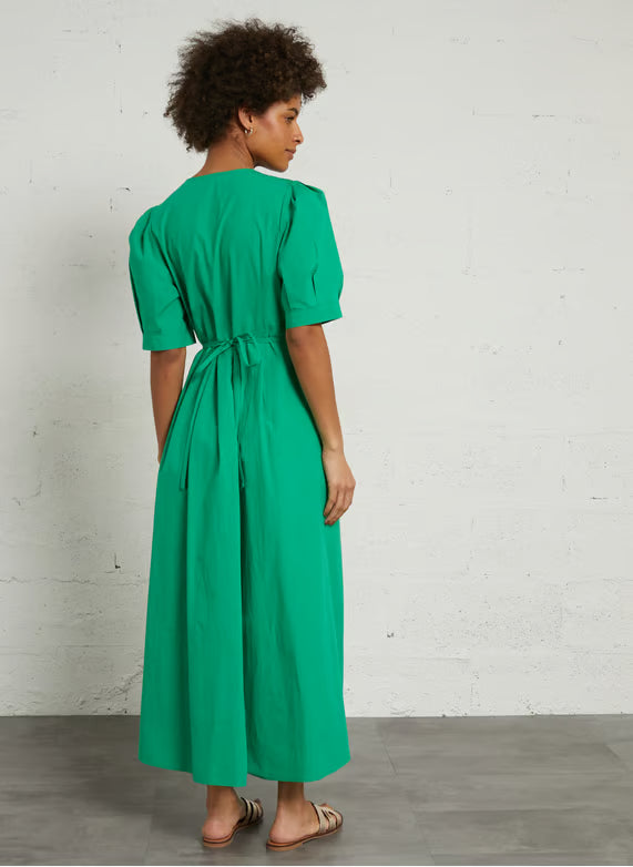 The Korner Long Cotton V-Neck Dress