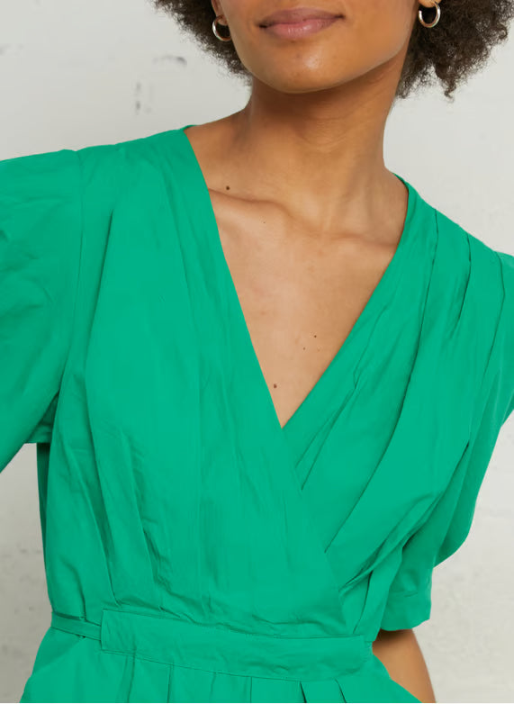 The Korner Long Cotton V-Neck Dress