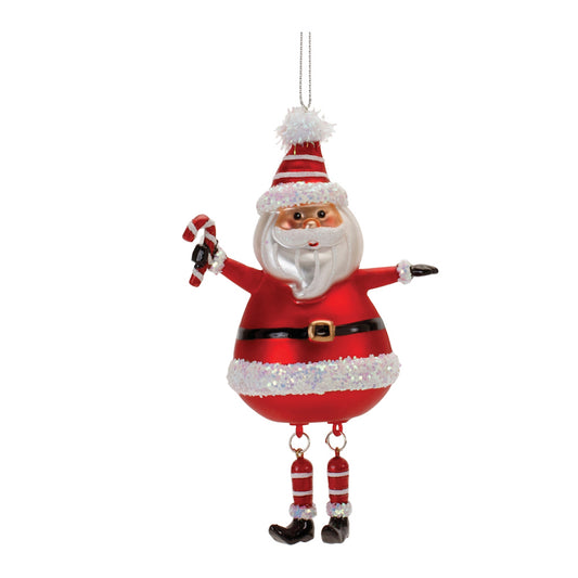 Glass Santa Ornament