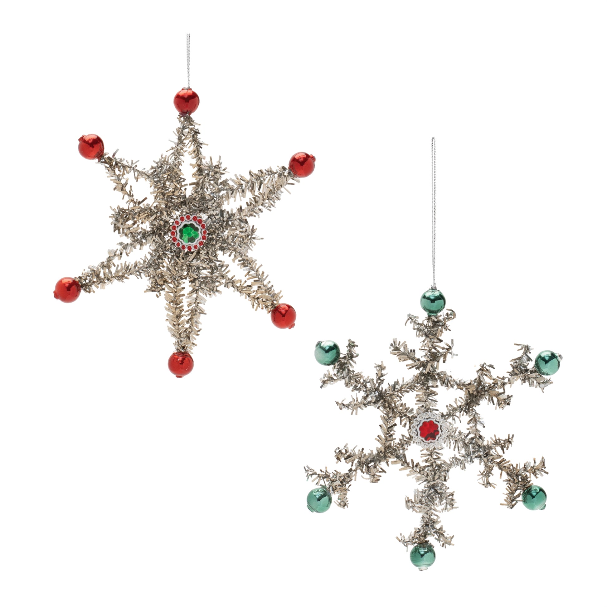 Tinsel Snowflake Ornaments