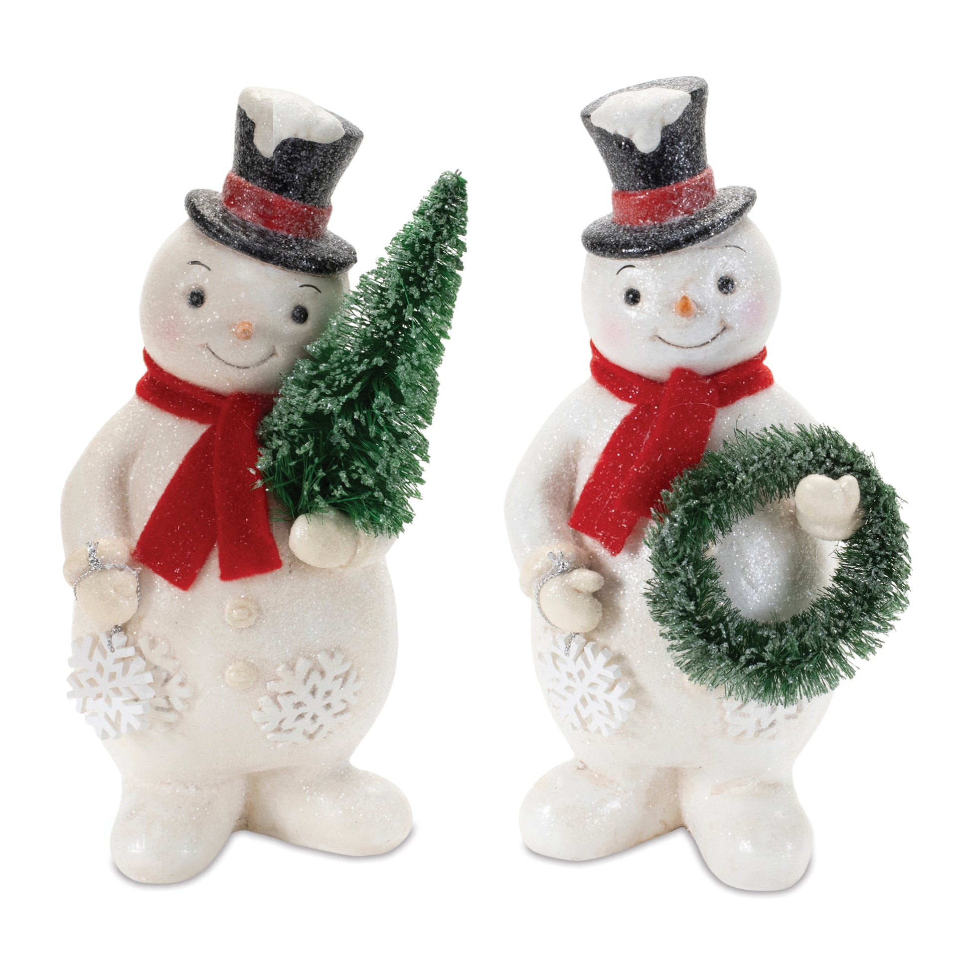 Snowman With Tree Or Wreath