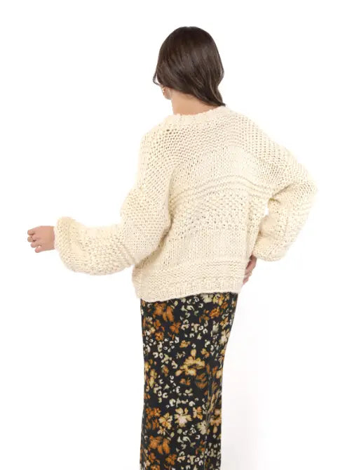 Sadie & Sage Iggy Chunky Tie Front Hand Knit Cardigan