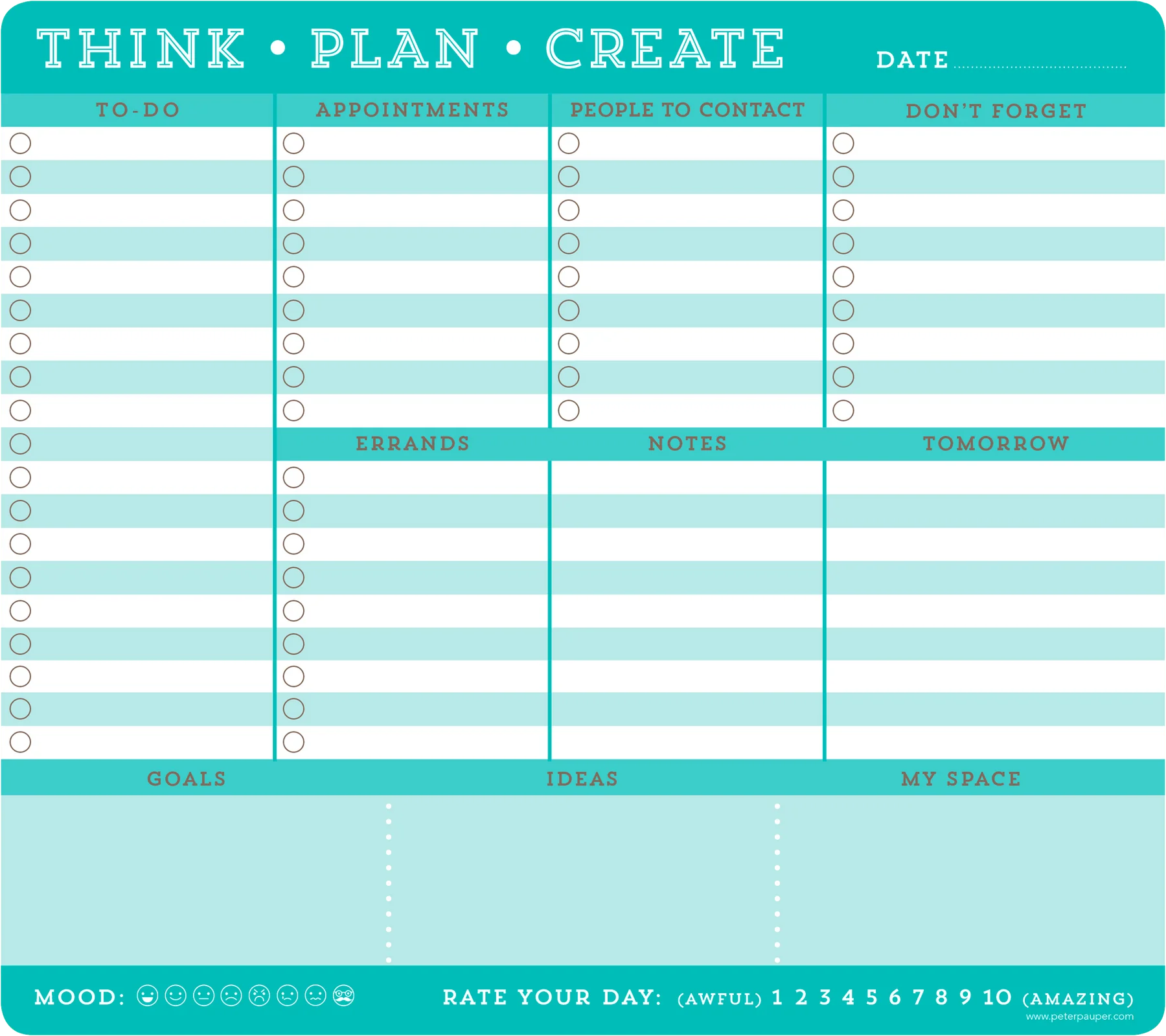 Think - Plan - Create Notepad/Mousepad