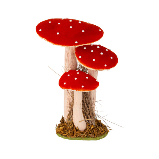 Velvet Mushroom Table Piece