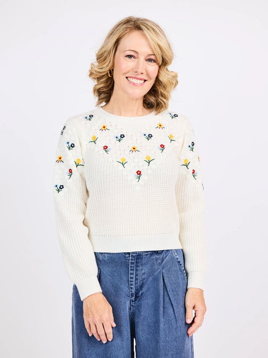 Sadie & Sage Bettie Embroidered Sweater