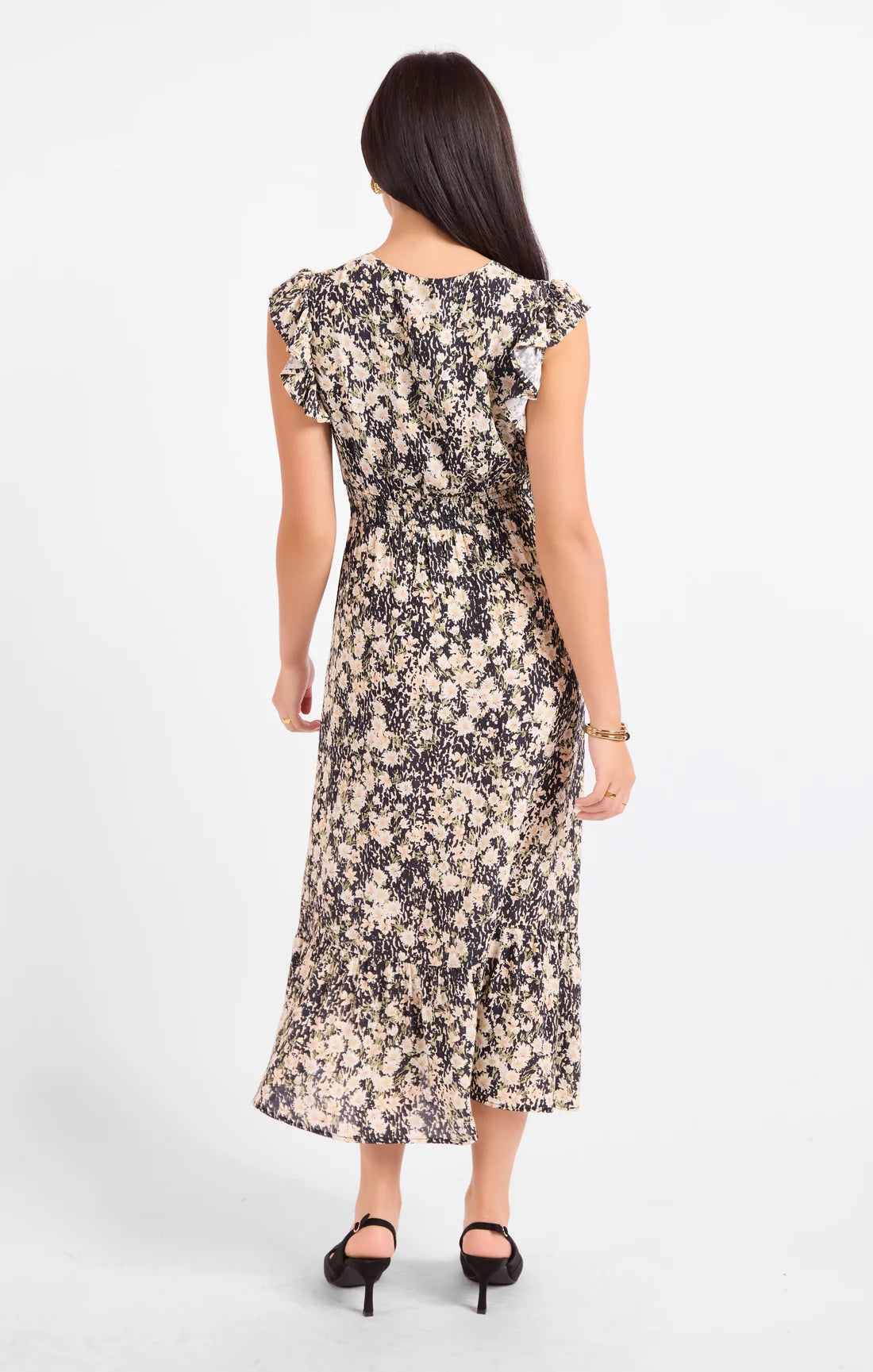 Sadie & Sage Painted Fields V Neck Midi Dress