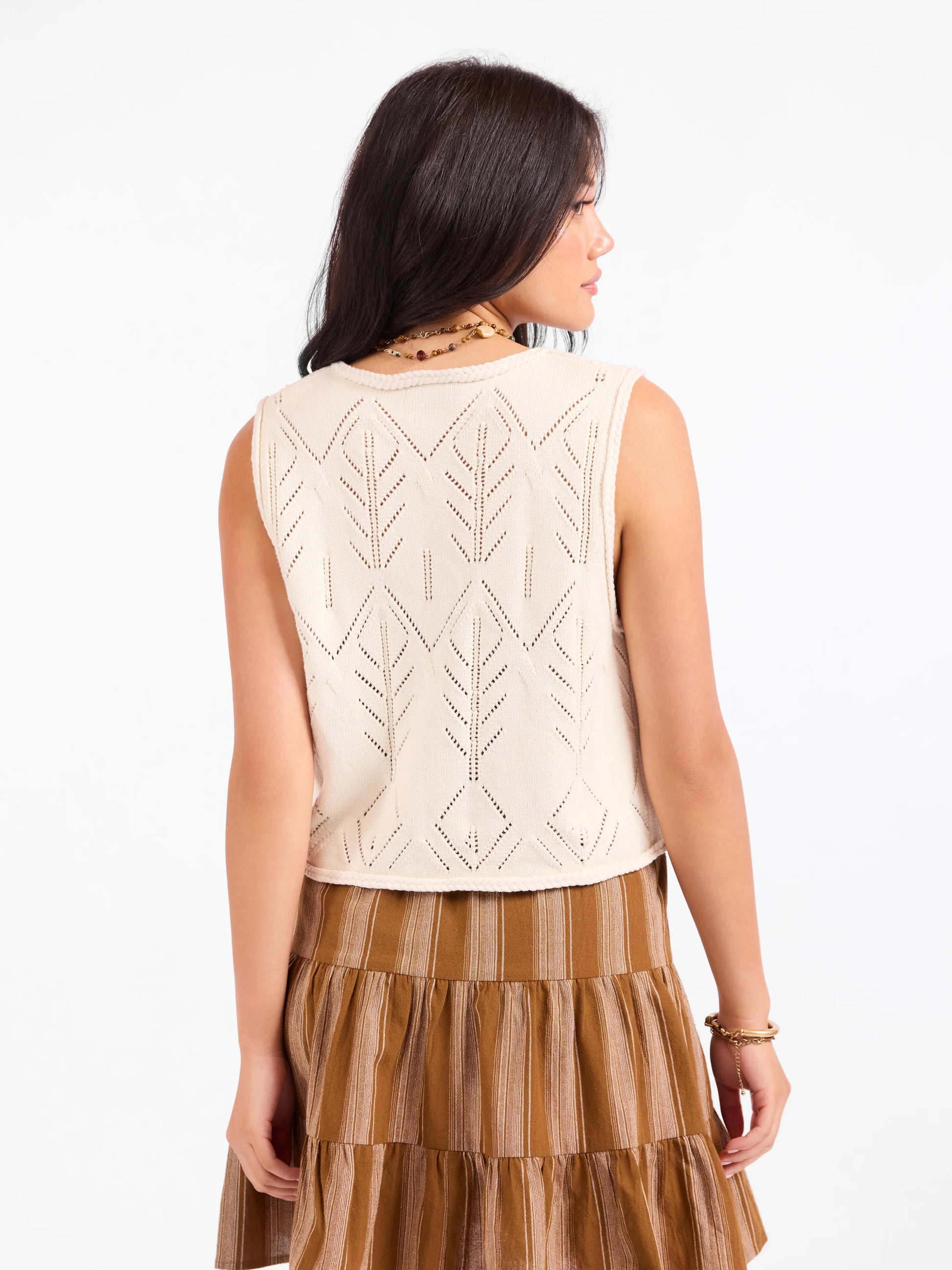 Sadie & Sage Junie Pointelle Sweater Vest