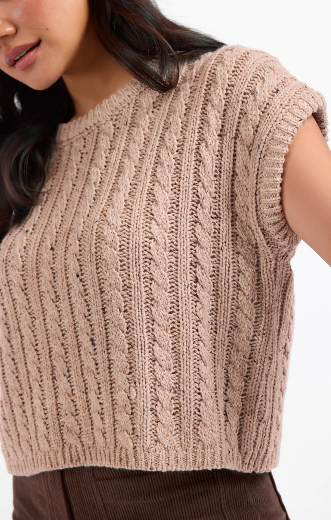 Sadie & Sage Effortless Cable Knit Sweater Tank