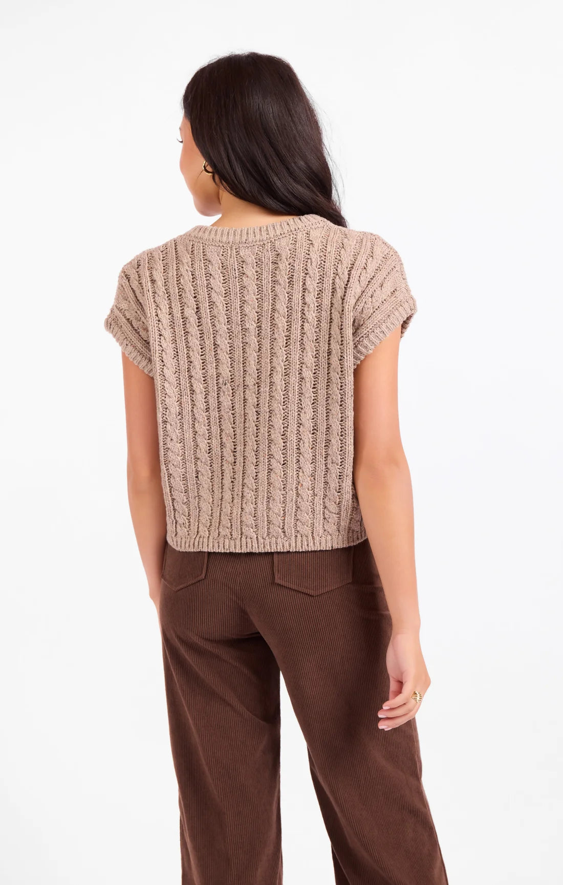 Sadie & Sage Effortless Cable Knit Sweater Tank