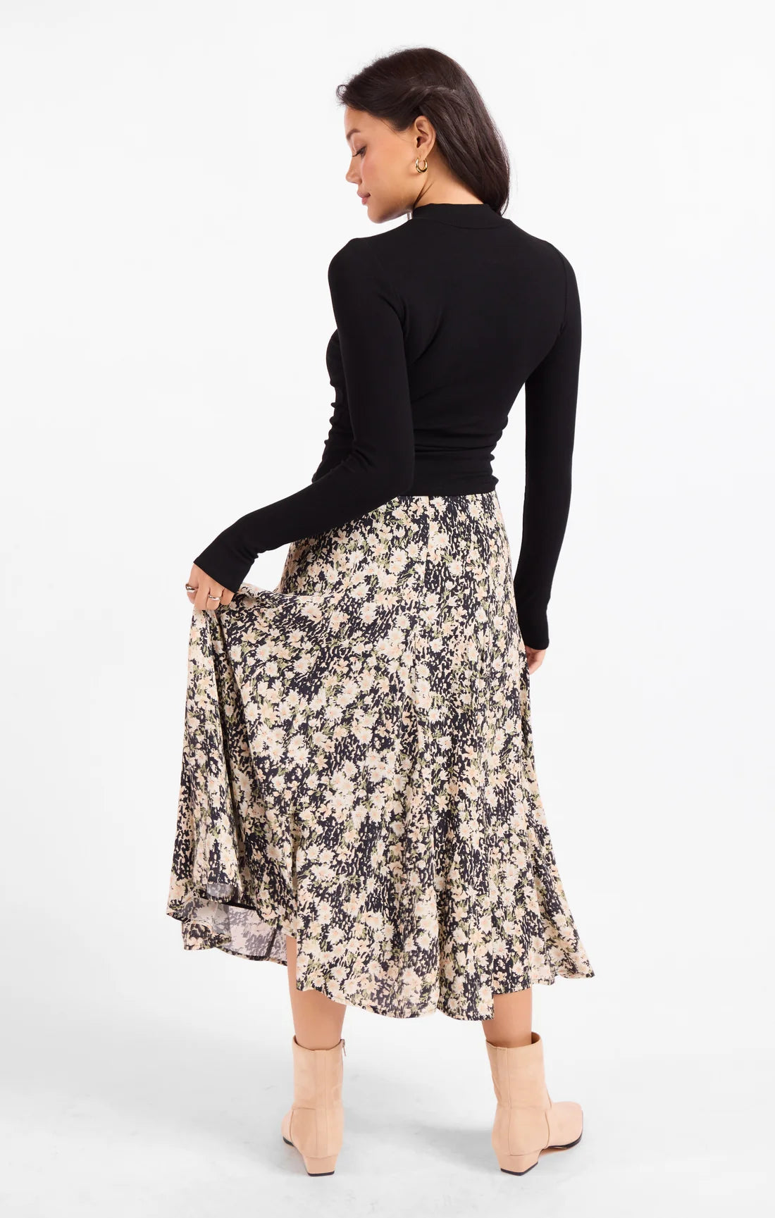 Sadie & Sage Painted Fields Midi Skirt