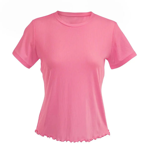 Amanda Blue Sunkissed Coral Bliss Short Sleeve Top