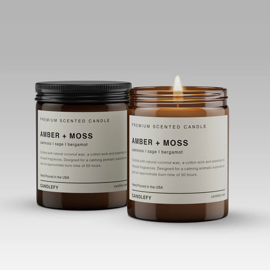 Amber + Moss Scented Candle