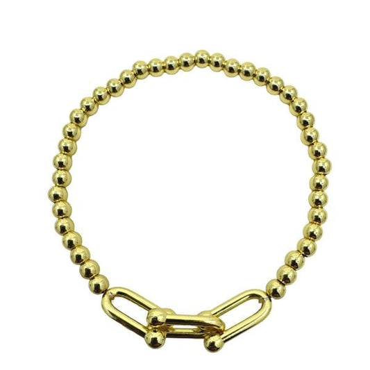 Stretch Bracelet: Beaded With Links