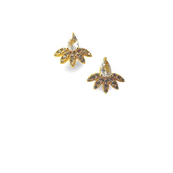 Athena Designs Dainty CZ and Gold Vermeil Stud Earring