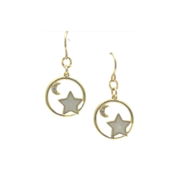 Mother of Pearl: Star and Moon Earrings