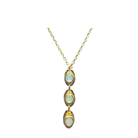 Three Drop Opalite Link Necklace
