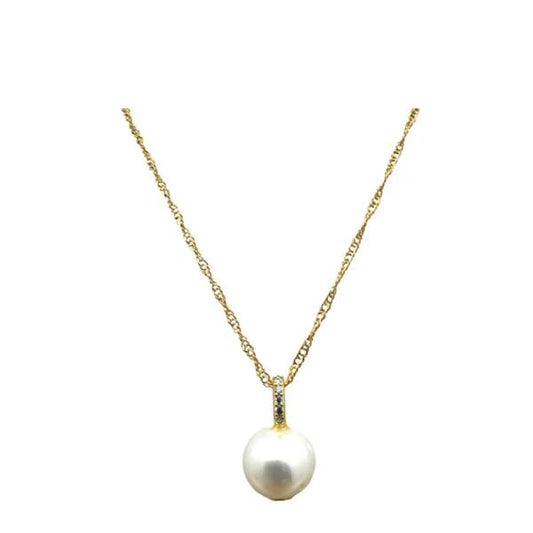 Pearl With CZ Pendant Necklace
