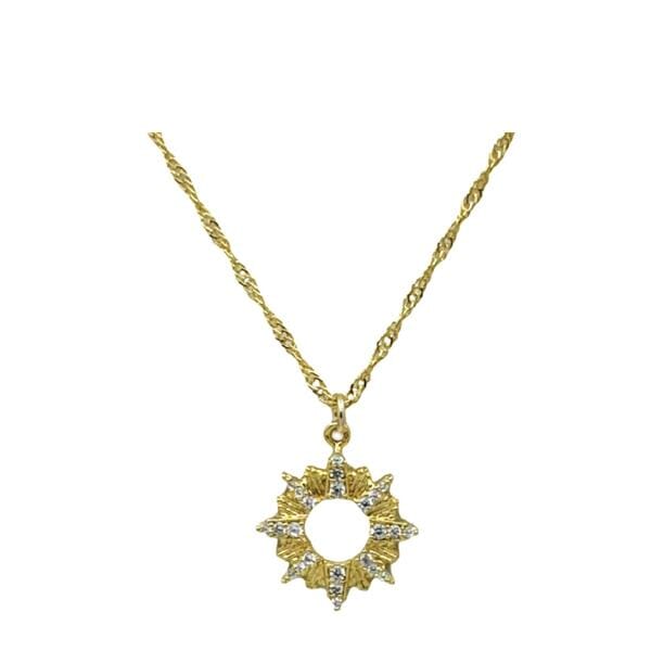 Small Charm Necklace: Open Garland with CZ's