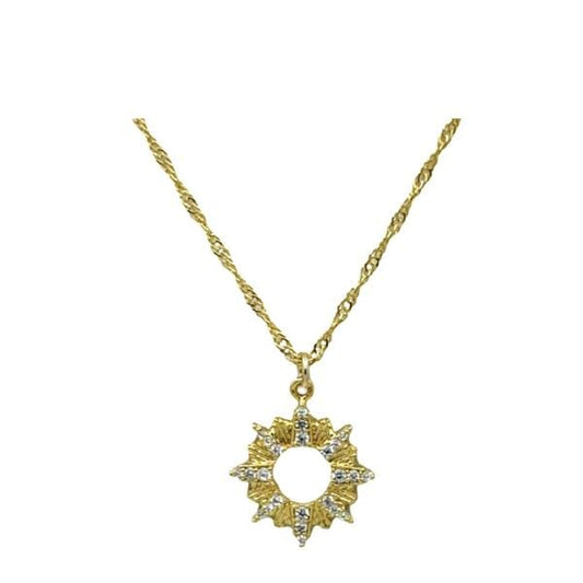 Small Charm Necklace: Open Garland with CZ's
