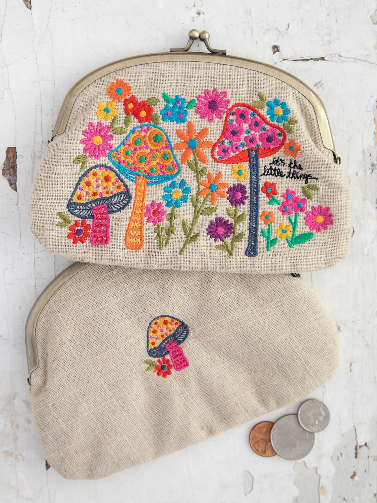 Mushroom Embroidered Coin Purse