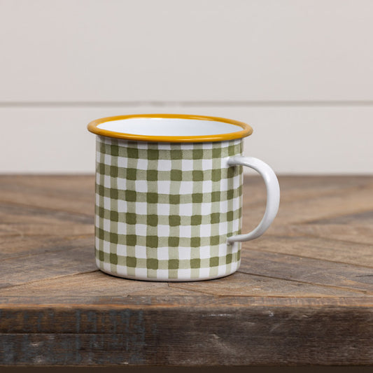 Green Plaid Camp Mug