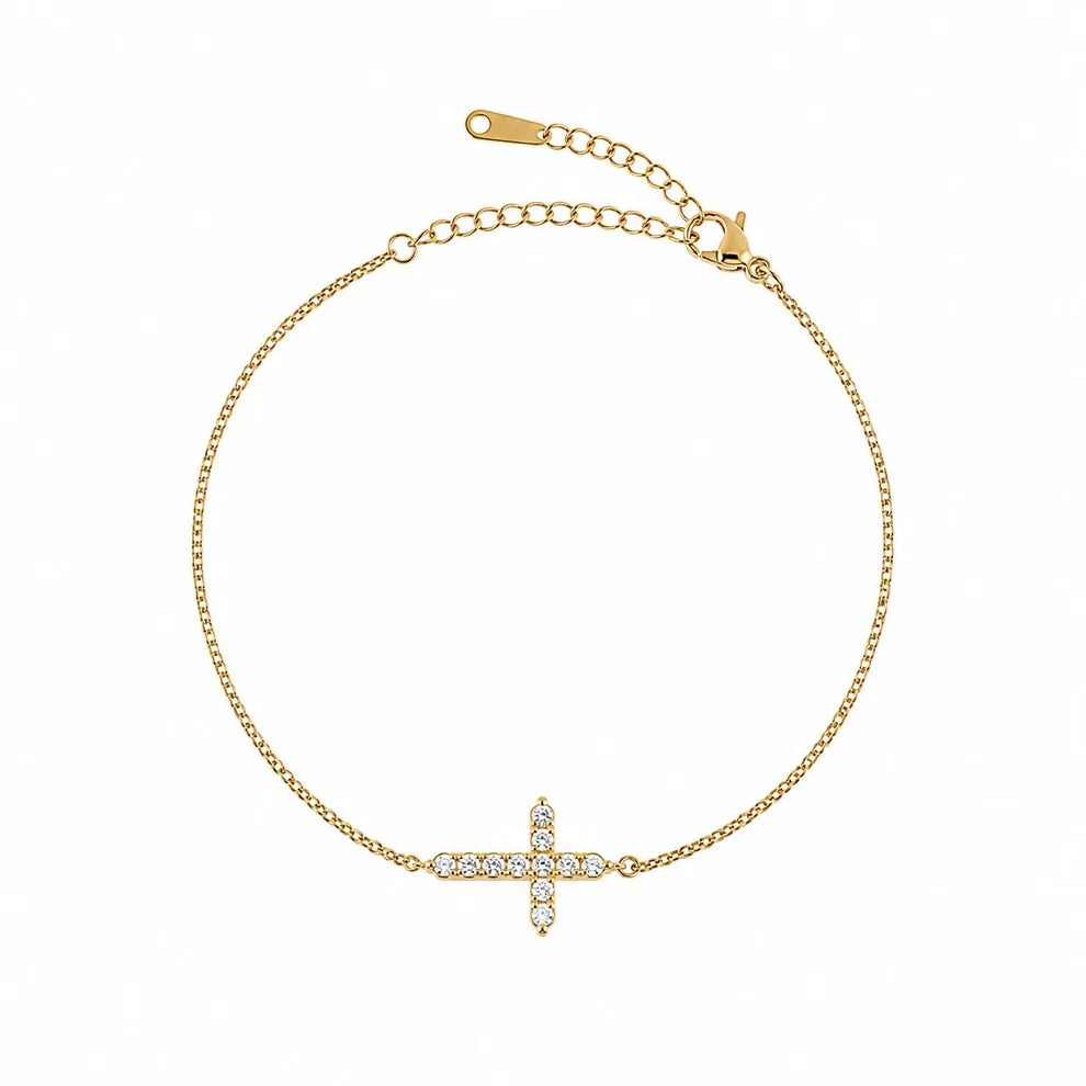 Athena Designs CZ Cross Bracelet