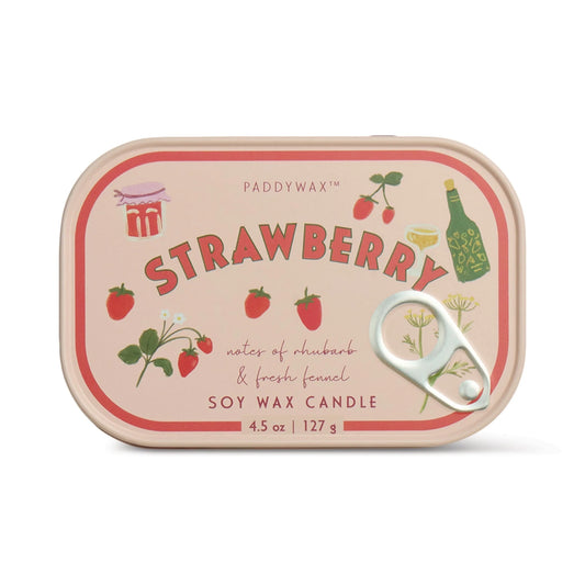 Bistro 4.5oz Strawberry Printed Tin Candle
