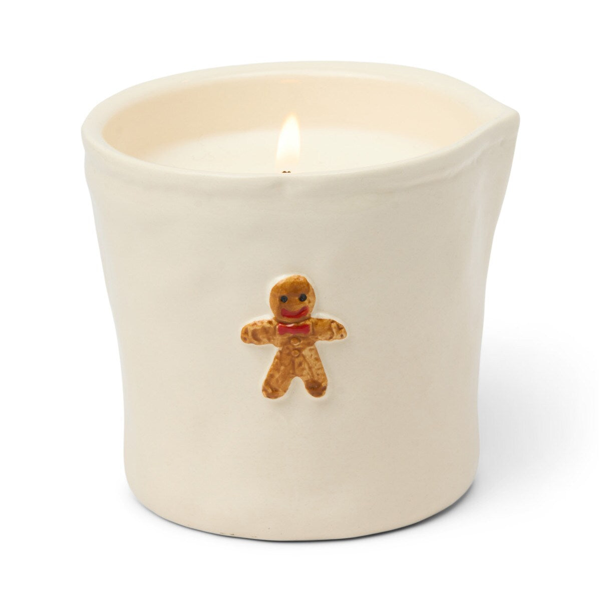 Bistro 8 oz White Ceramic With Embossed Gingerbread