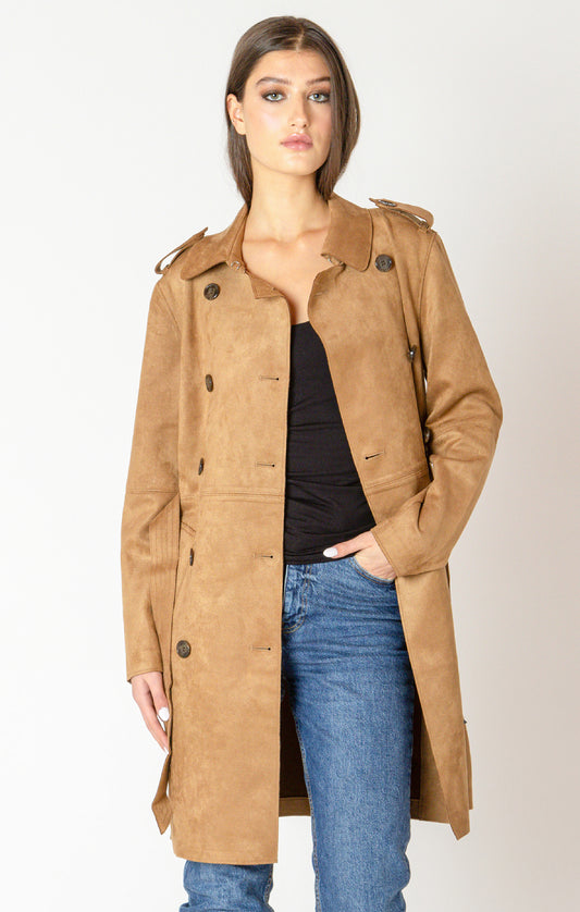 Black Tape Belted Trench Coat