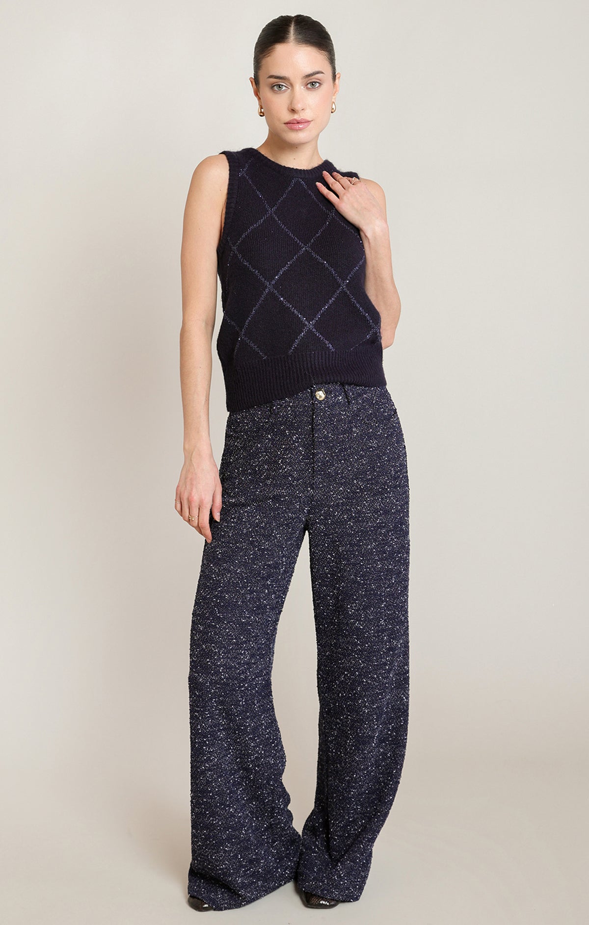 Black Tape Boucle Pant
